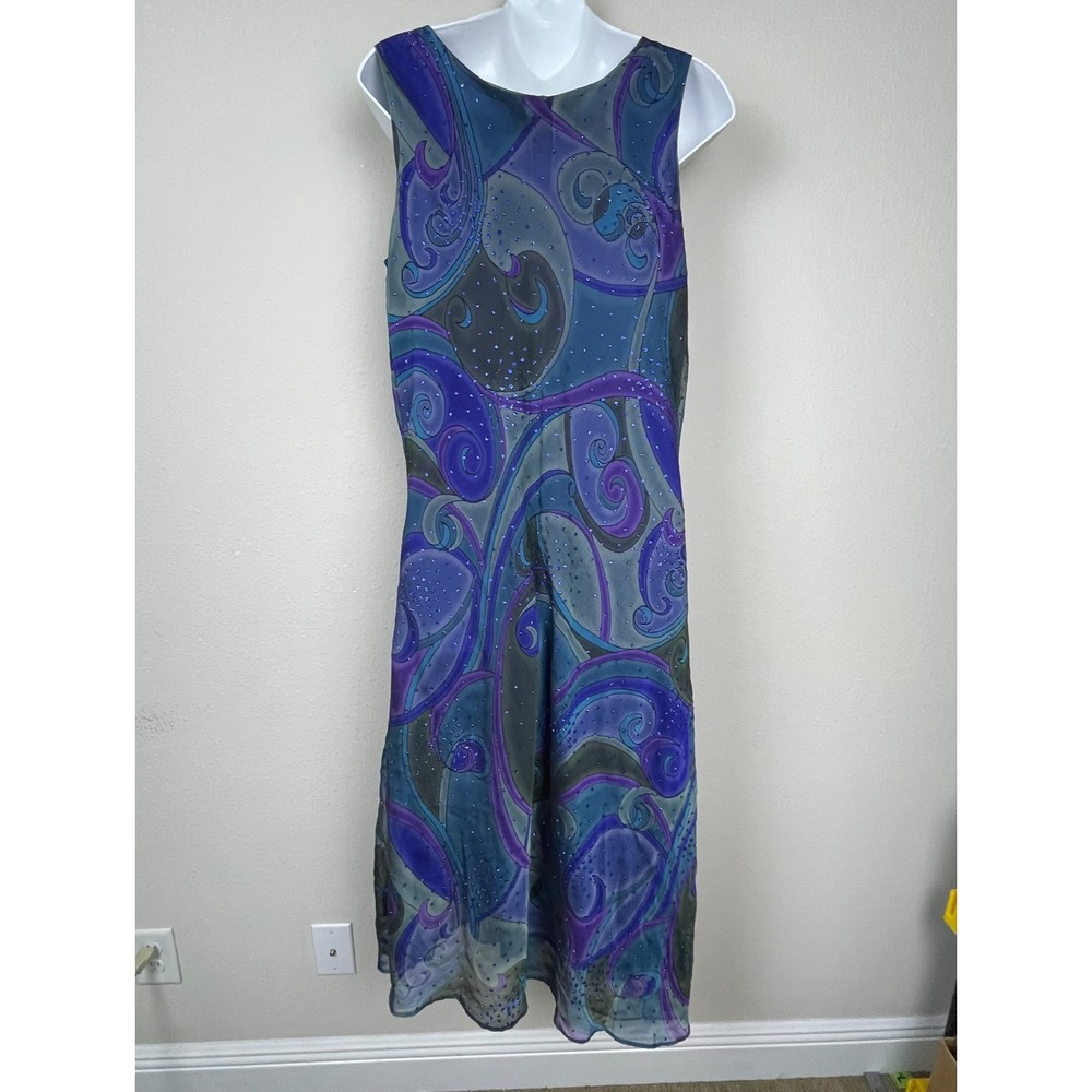 Ultra Dress New York Midi Sz M Paisley Glitter Fairycore Ethereal Whimsical